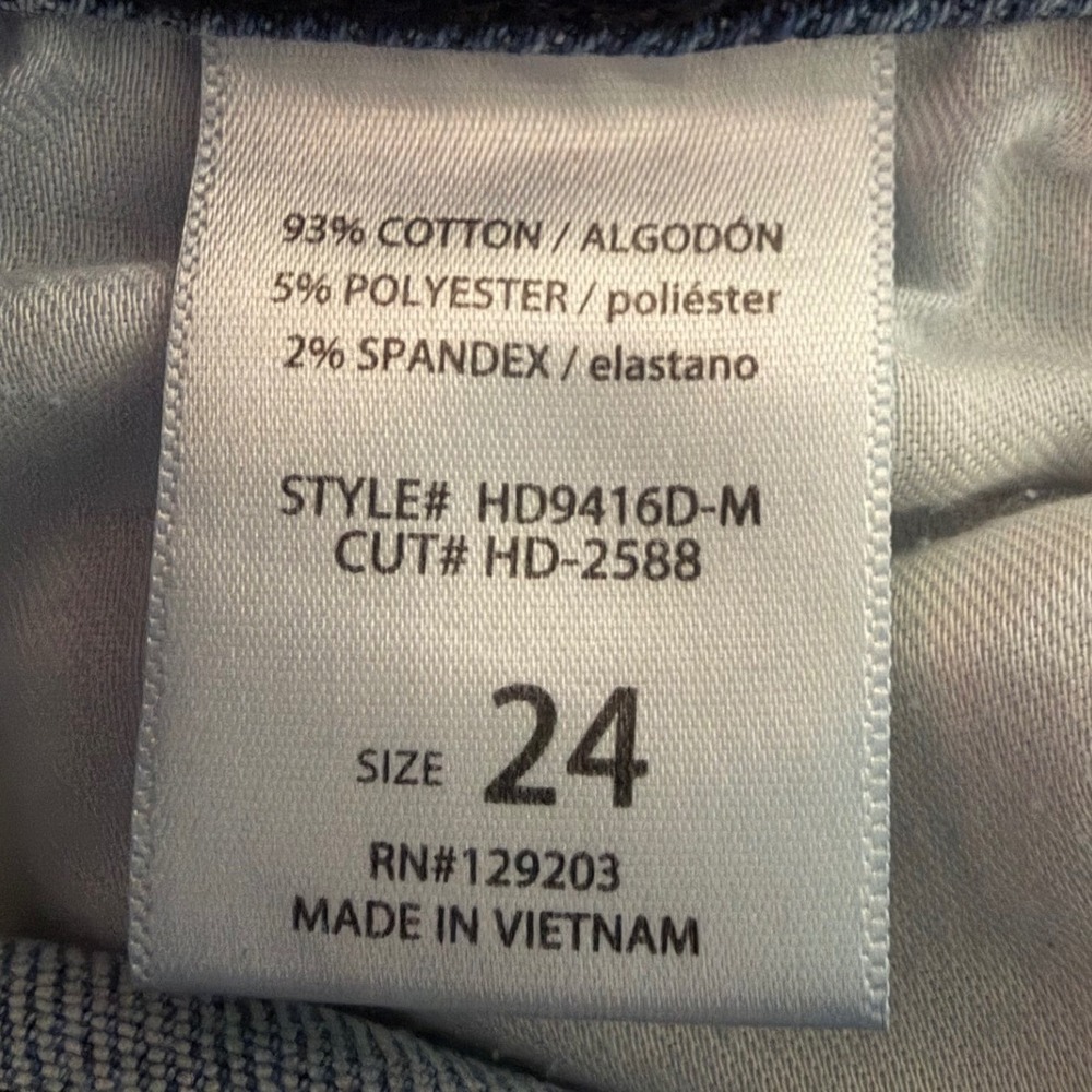Hidden Jeans High Rise Wide Leg Distressed Light Wash Denim HD9416D-M Size 24 - Picture 7 of 11